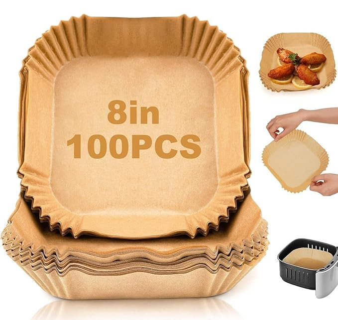 OmniLife Disposable Air Fryer Parchment Paper Liners 100 Pack